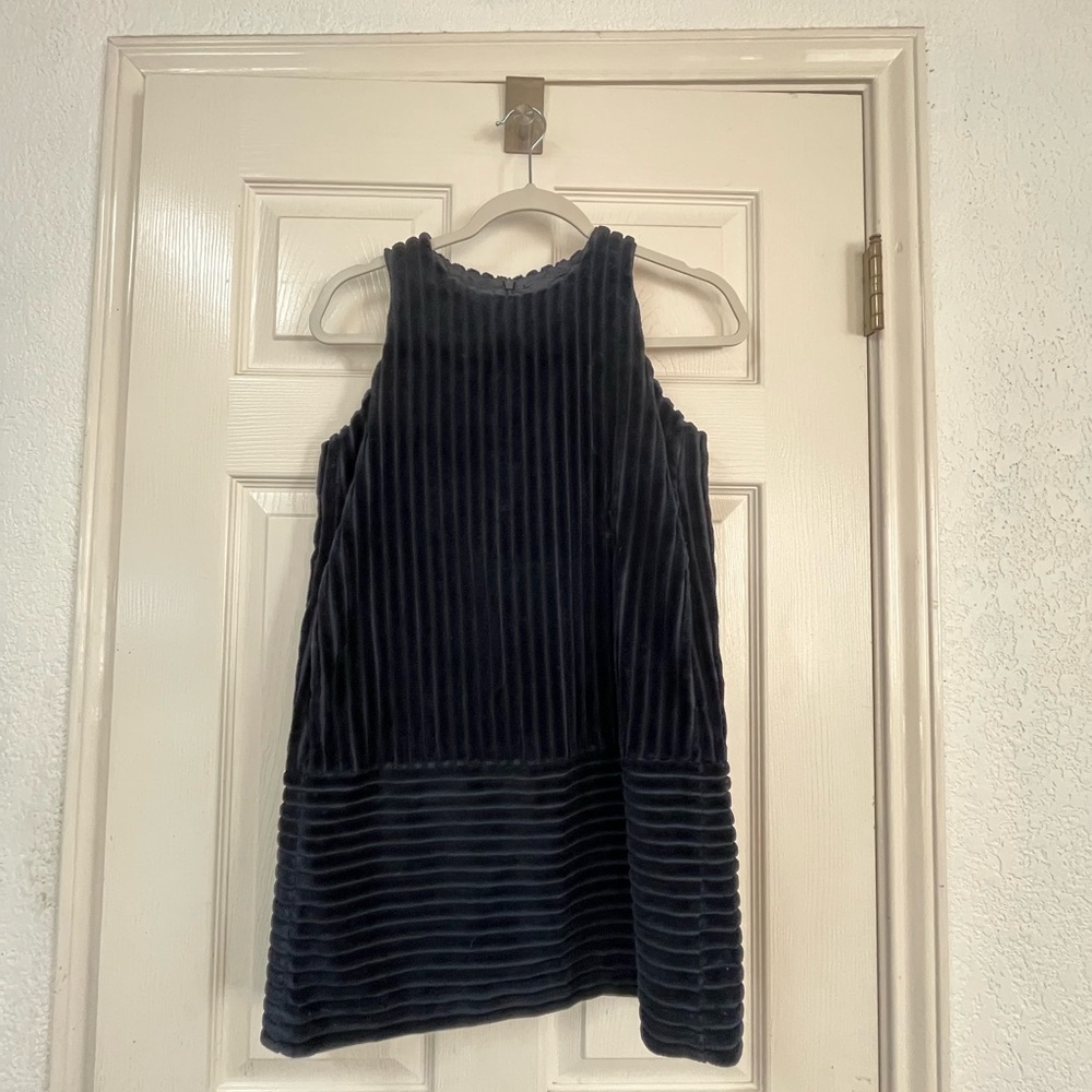 I Pinco Pallino Girls Velvet Dress With Pockets Blue Size 10 #058